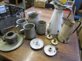 Enamel ware and metal jugs