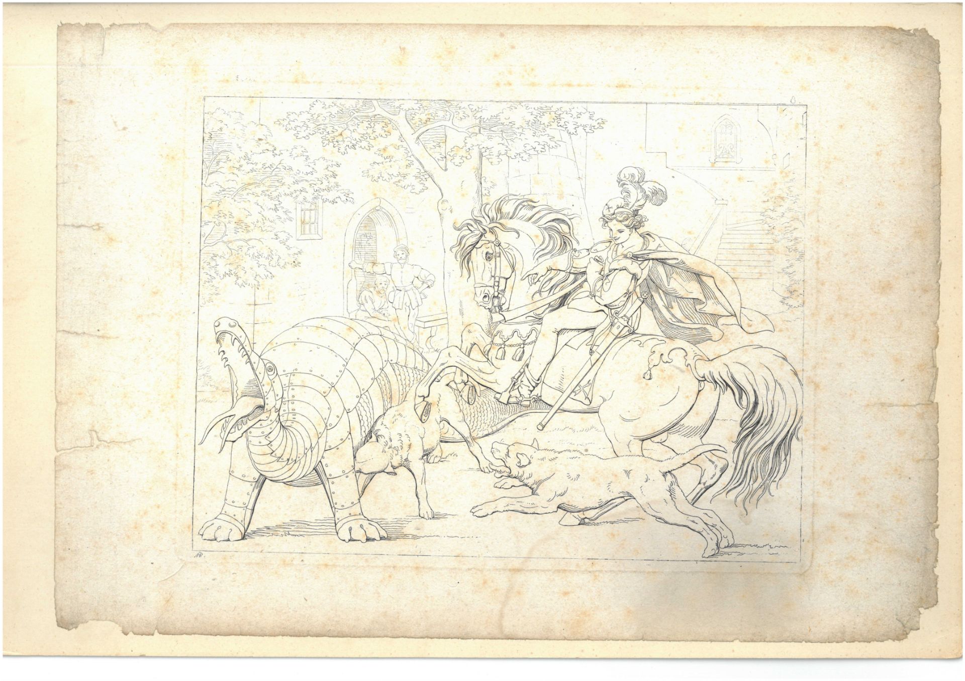 A portfolio of black and white illustration plates depicting the story of "Bolla" (possibly)  the - Image 8 of 18