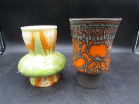 Beswick vase 15cmH and one other which has a crack at rim