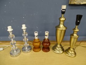 6 Table lamps (no plugs)