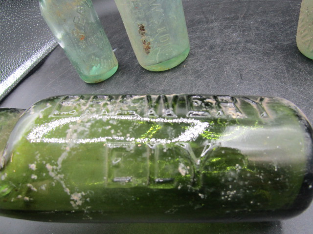 4 codd bottles inc green Ely brewery green codd bottle is in good condition- no chips or cracks etc - Image 3 of 6