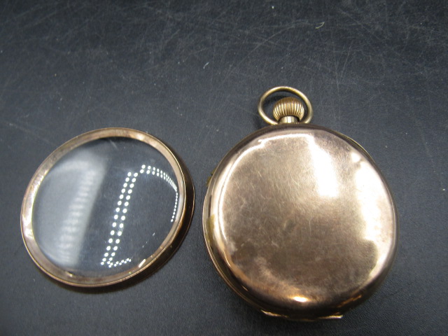 A 9ct gold pocket watch 73gms gross weight front case is loose - Image 3 of 6