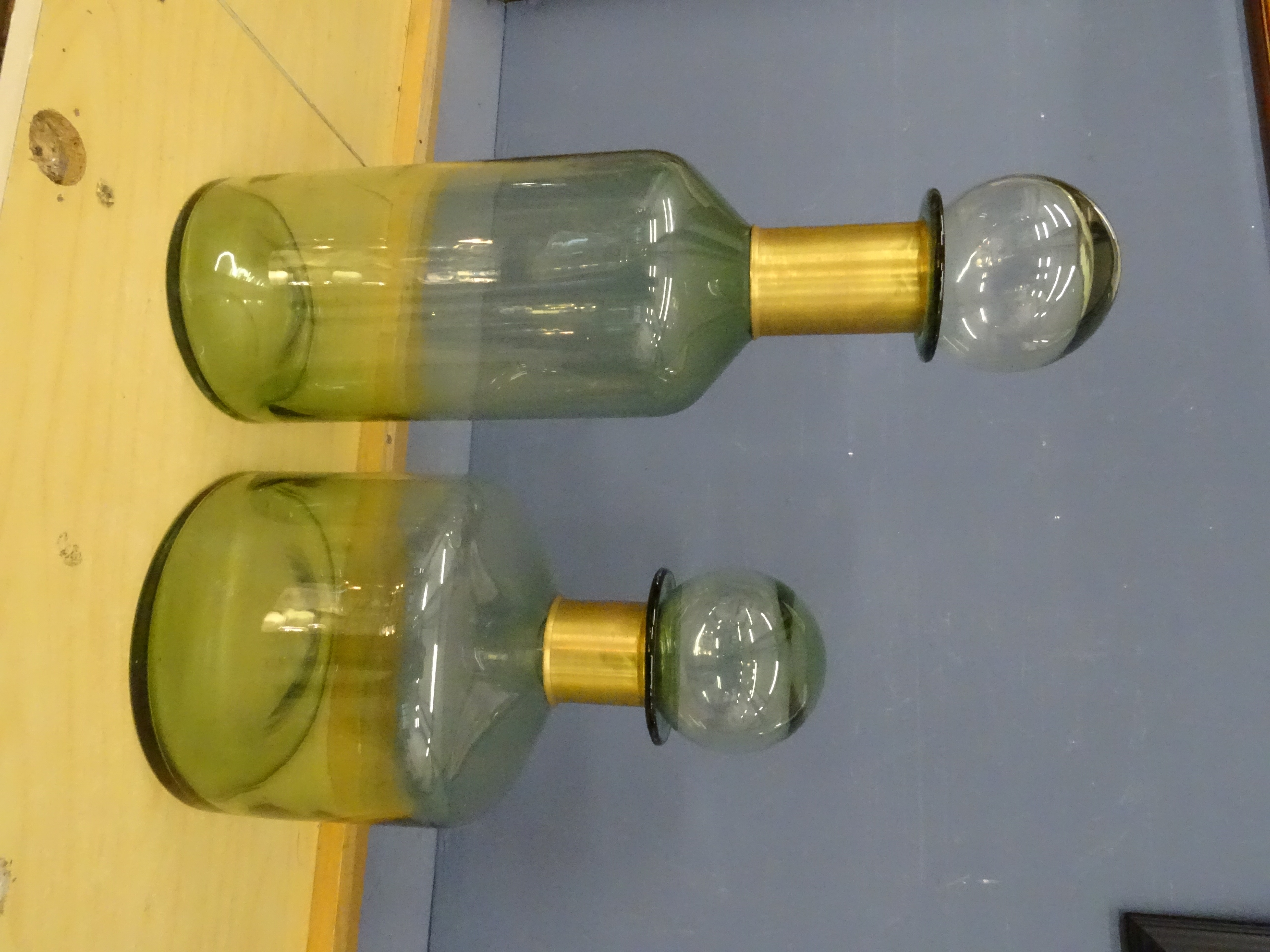 2 Large glass Apothecary bottles - Image 2 of 3