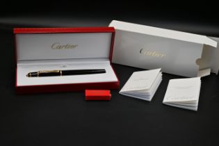 Cartier - stylo Diabolo de Cartier black fountain pen with screw off top engraved with individual