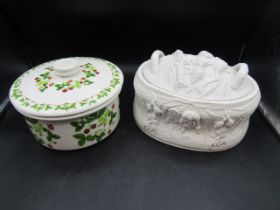 Portmeirion strawberry lidded pot and game pie dish