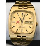 Gentleman's 1970's 18ct gold Omega Constellation automatic wrist watch, on an 18ct gold Omega