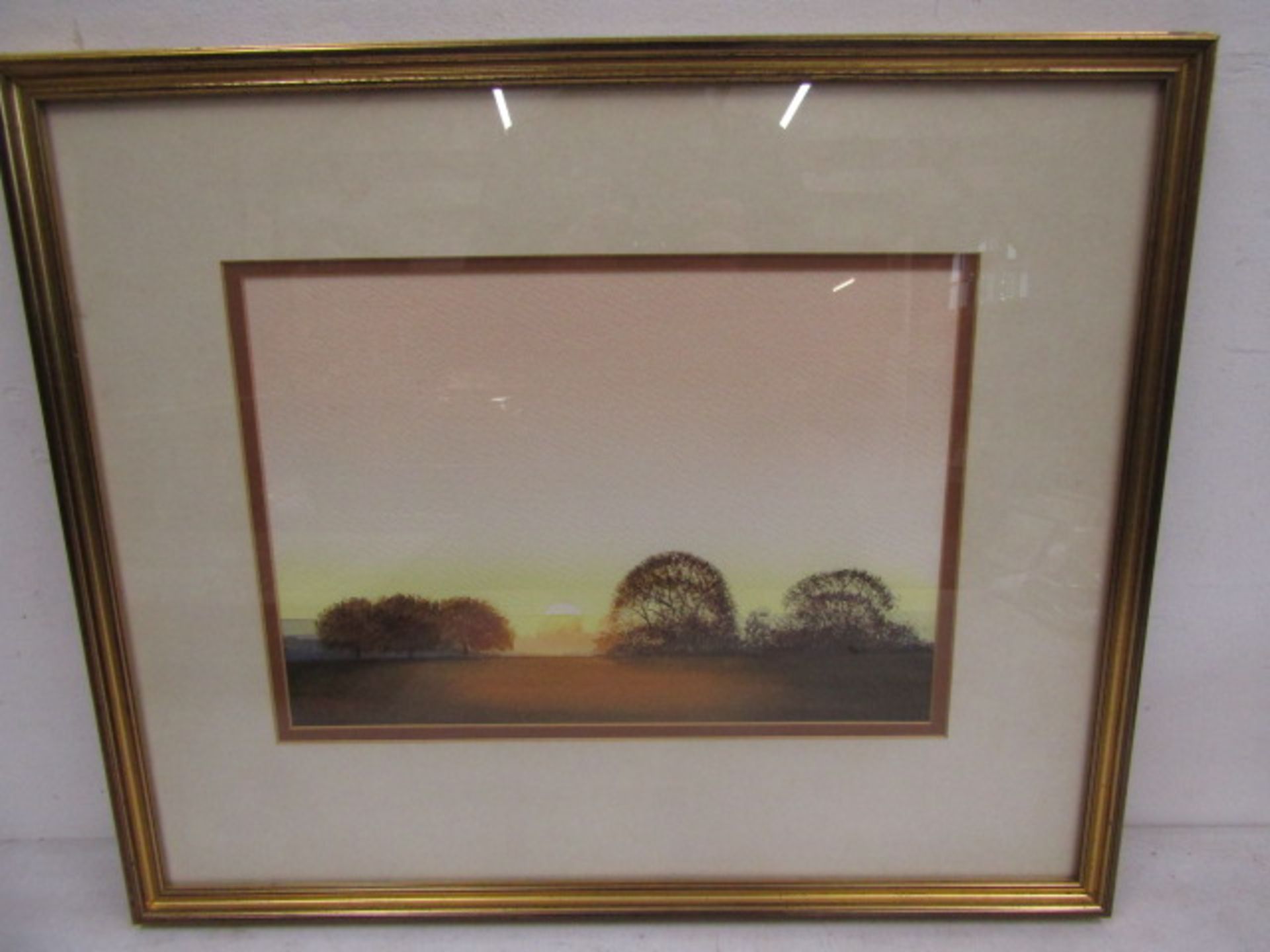 Geoffrey Hall watercolour of a sunset landscape54x46cm