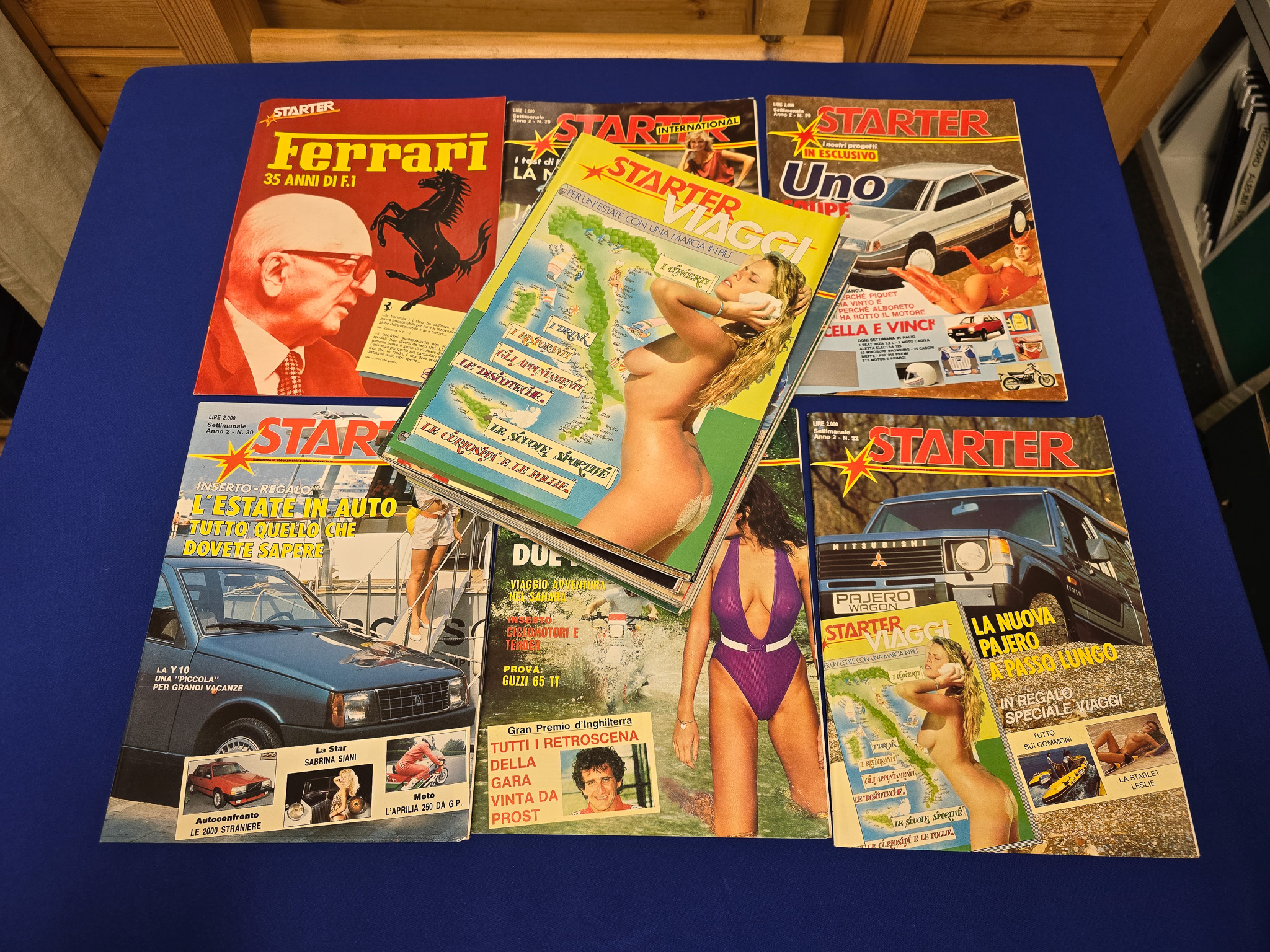 Large Collection of Starter Magazines Italian Cars and Glamour Ladies Ferrari alpha etc