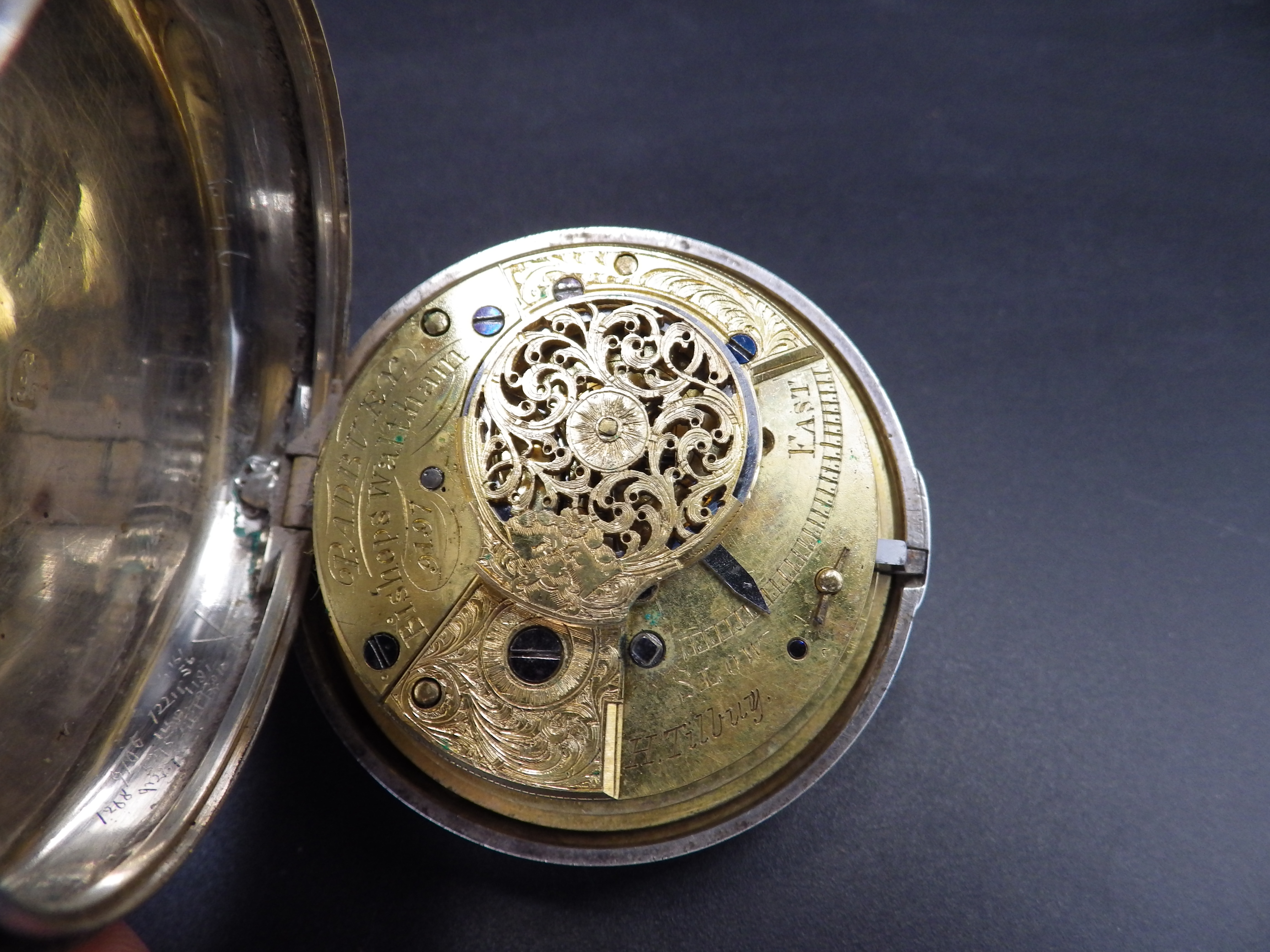 Silver pair cased verge fusee pocket watch - case hallmarked 1835 London, by Horatio and George - Image 3 of 9