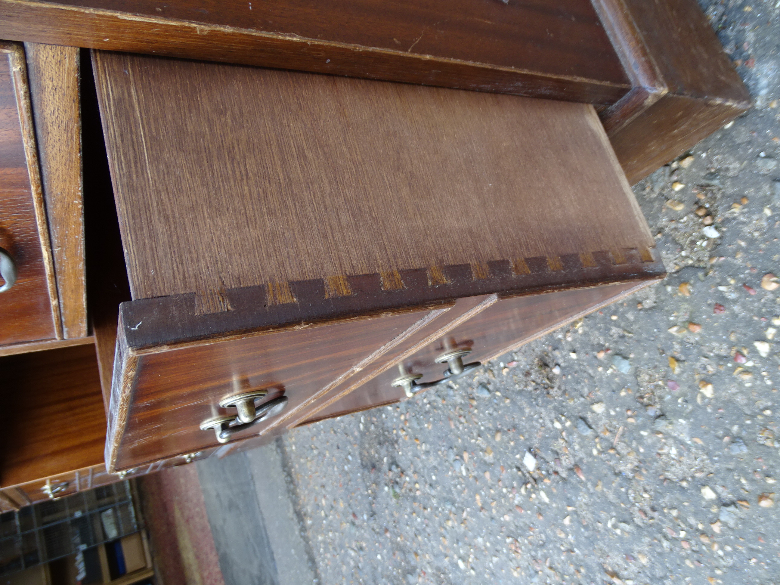 Mahogany twin pedestal desk H80cm W153cm D90cm approx - Image 3 of 4