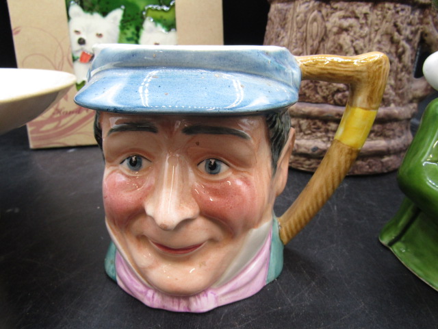 Sylvac toby jug, Hillstonia jug, Highland bar piper vase, a vintage footed bowl with reed design and - Image 3 of 10