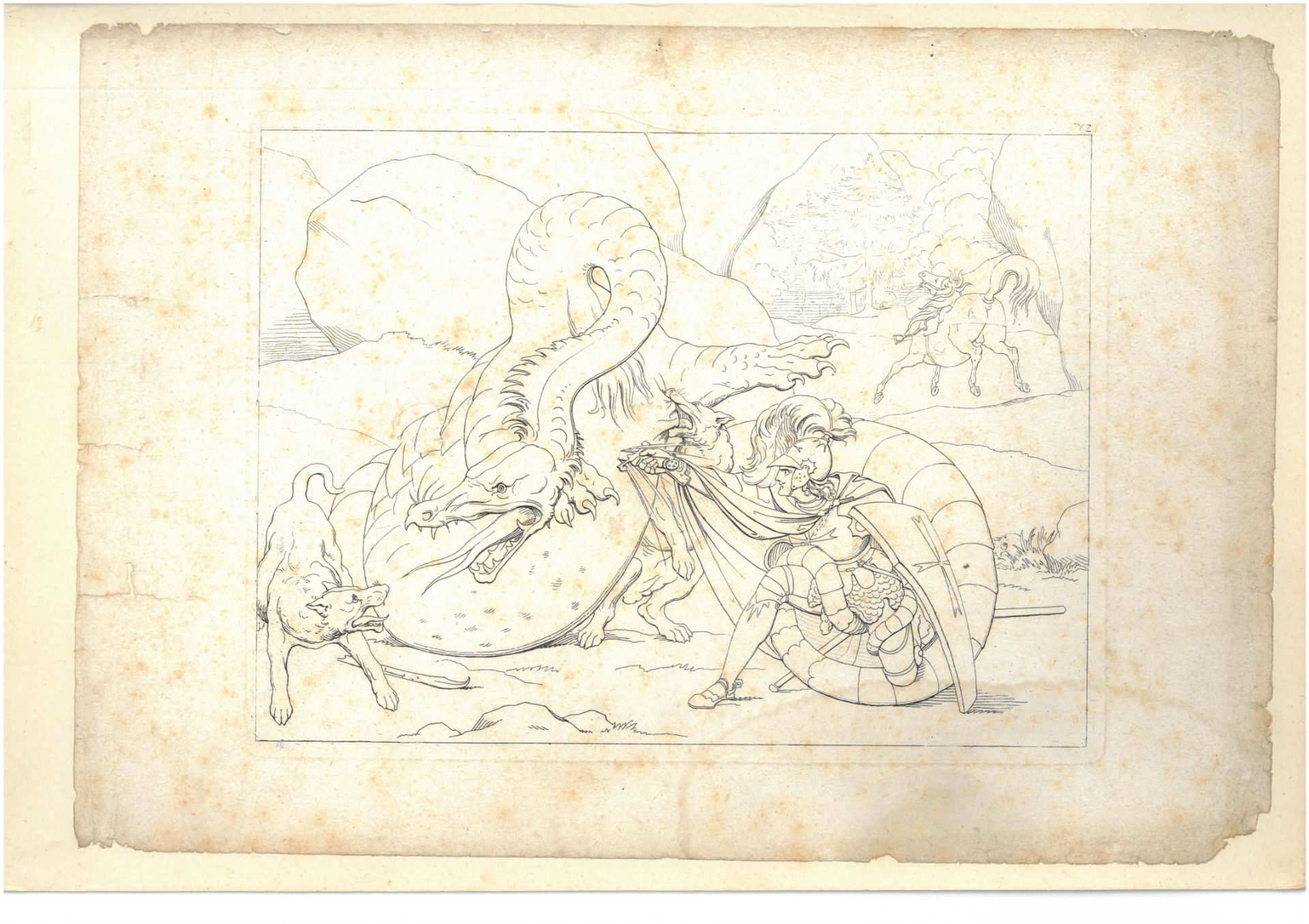 A portfolio of black and white illustration plates depicting the story of "Bolla" (possibly)  the - Image 13 of 18
