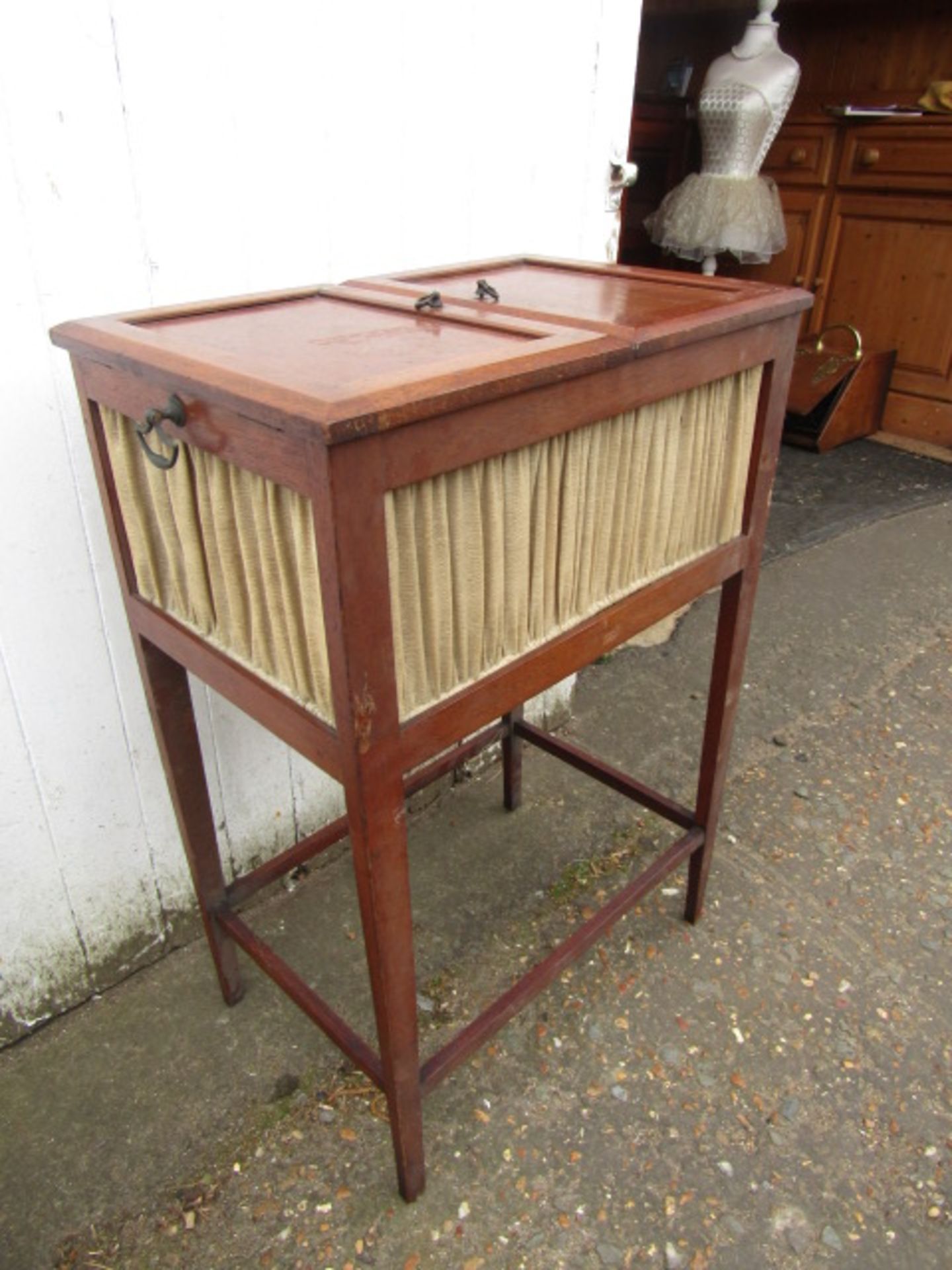 Mahogany? sewing cabinet - Image 2 of 4
