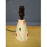 Retro Staffordshire ceramic table lamp (no plug)