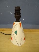 Retro Staffordshire ceramic table lamp (no plug)