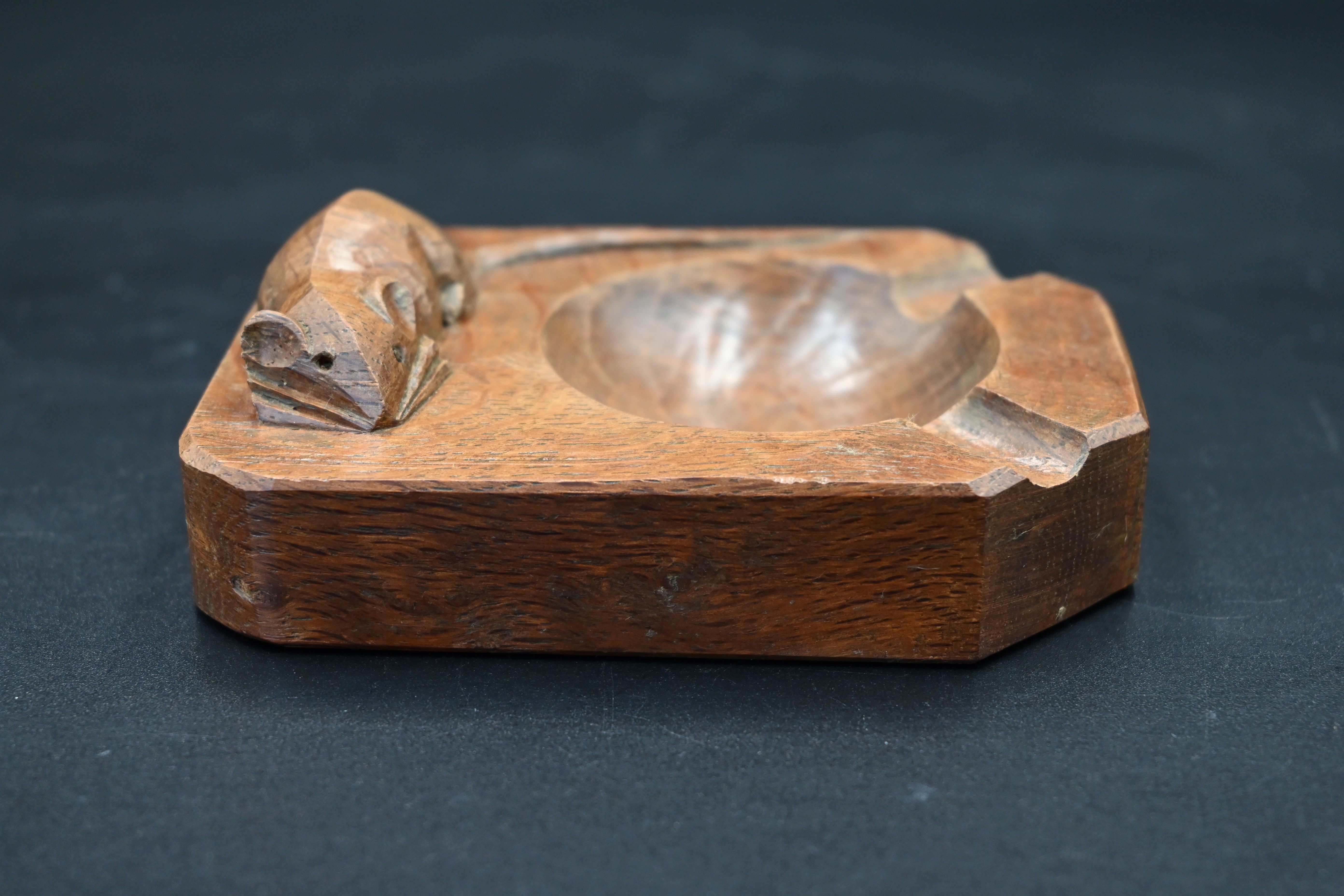 Mouseman - oak ashtray, canted rectangular form carved with a mouse signature, by the workshop of - Image 2 of 8