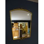 Brass framed wall mirror 36cm x 49cm approx