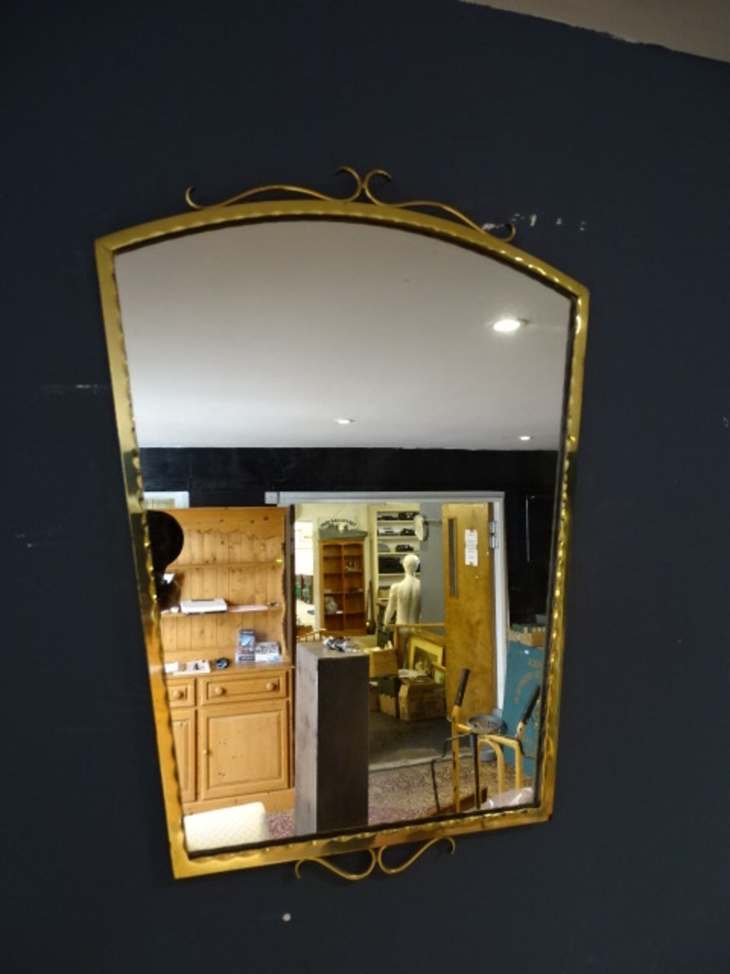Brass framed wall mirror 36cm x 49cm approx