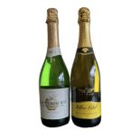 Two bottles of sparkling wine to include Family Reserve Thatchers 11%vol 75cl and Wolf Blass