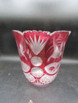 Bohemia ruby red vase 20cmH