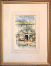 Tom Harland watercolour titled  'Cumbrian Puddles' signed lower left Tom Harland. Tom is a Postwar &