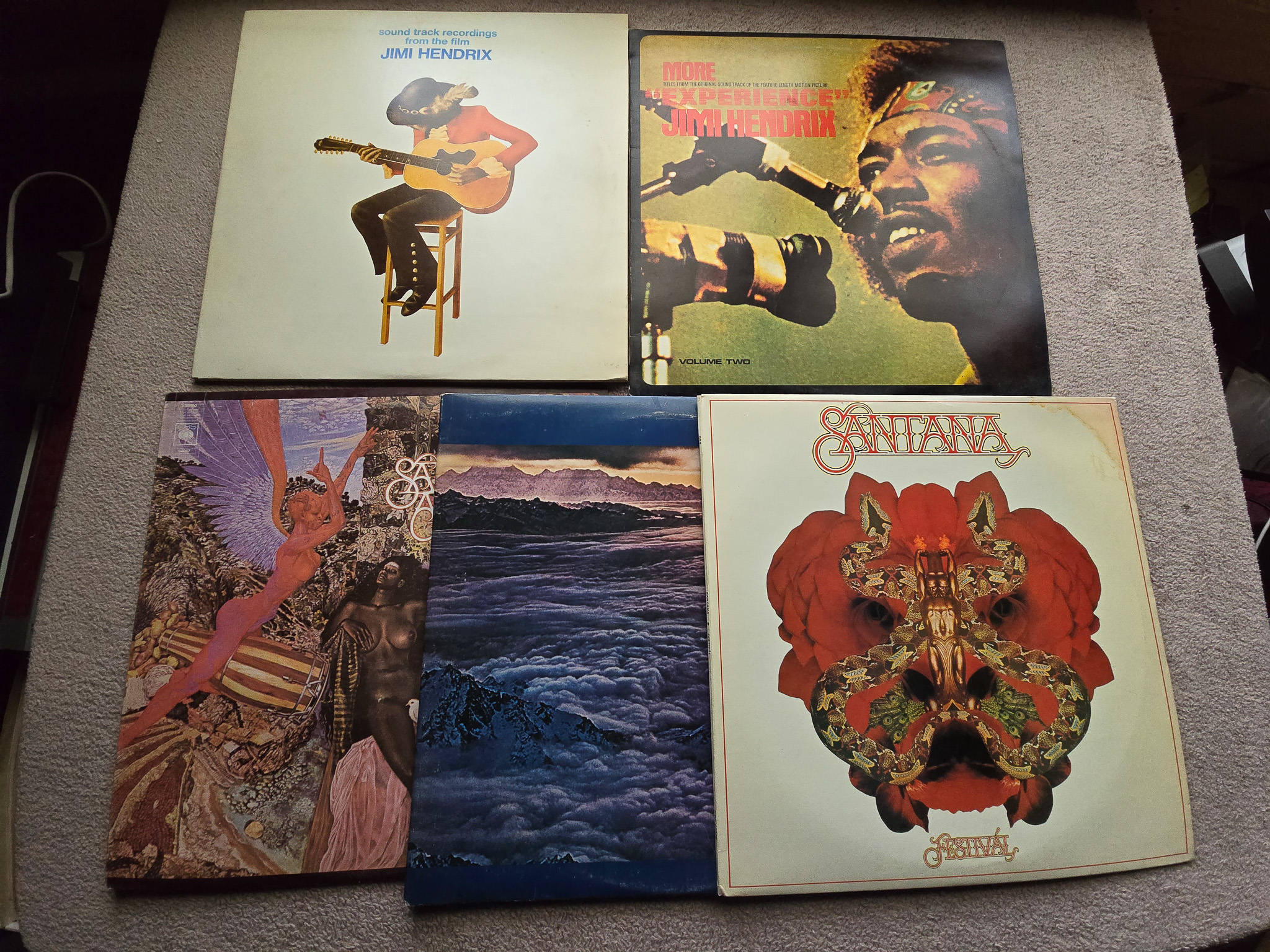 Collection of 10 Rock LP's to inc Genesis Santana Jimi Hendrix Vangelis etc - Image 3 of 3