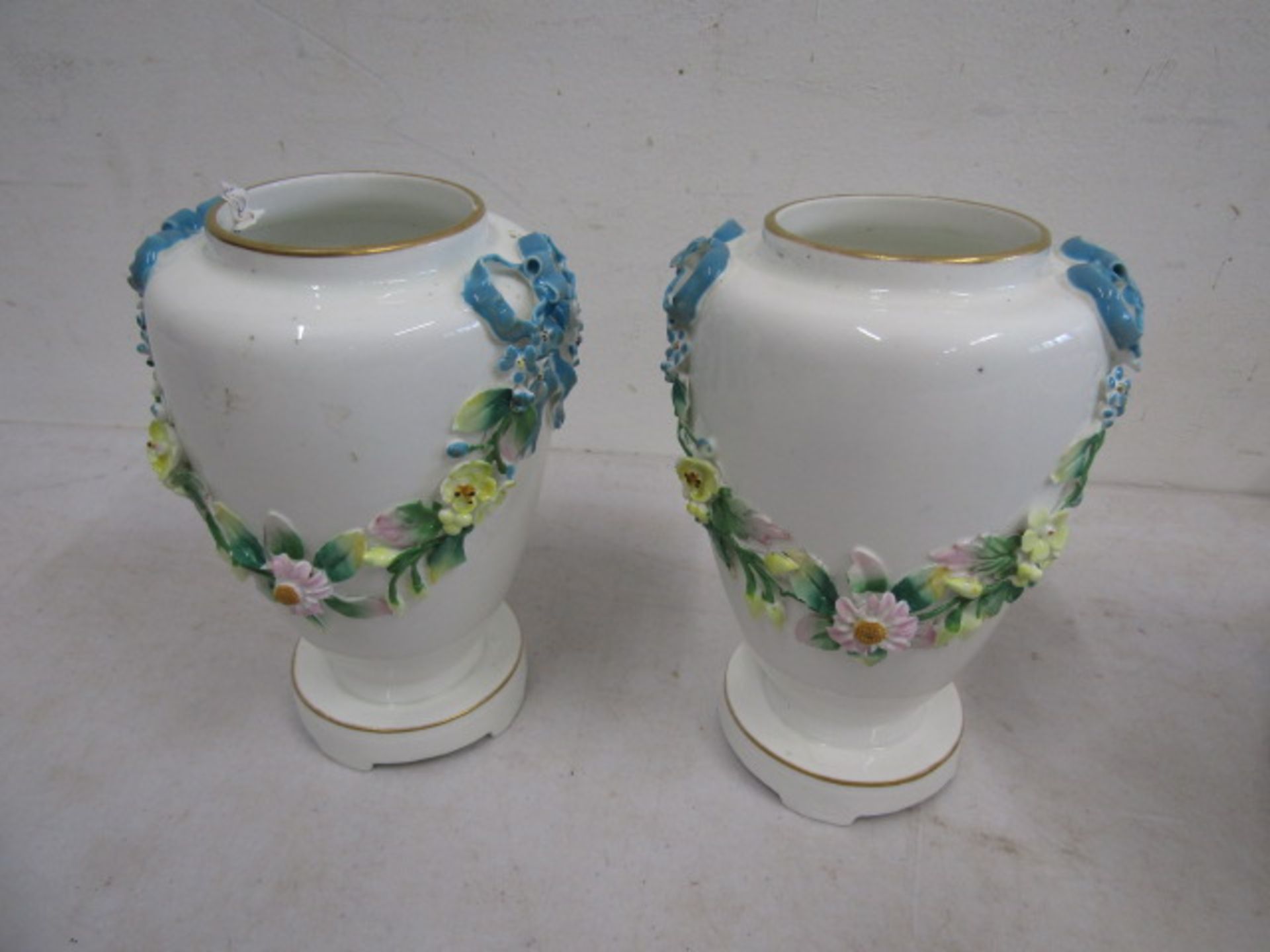 Tuscan part tea set, Pair vases, West German planter, 2 glass cake stands etc - Image 12 of 14