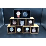 9 assorted Mark Maddox watches, new with tags from closing down sale, all boxed