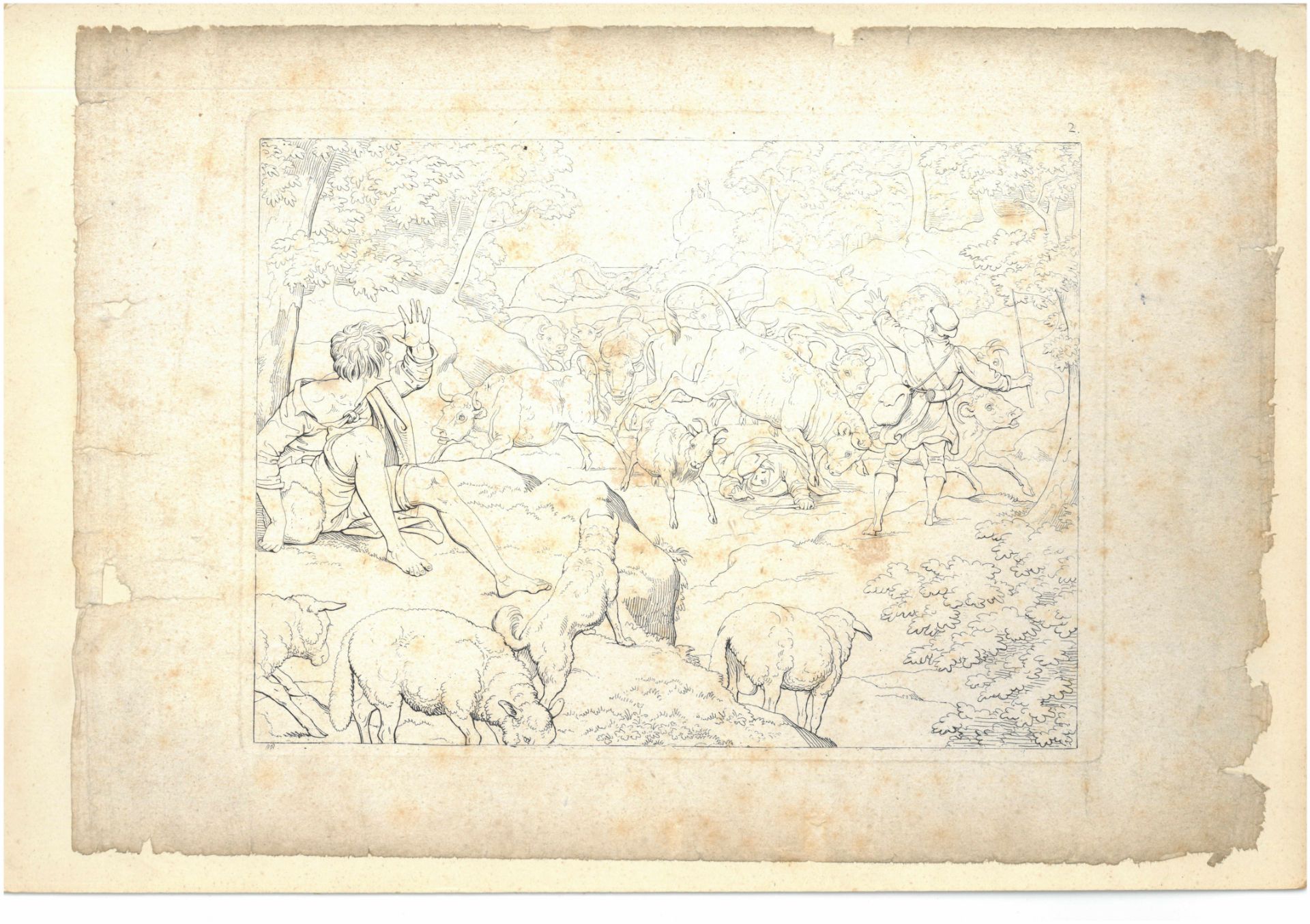 A portfolio of black and white illustration plates depicting the story of "Bolla" (possibly)  the - Image 4 of 18