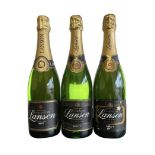 Three bottles of Lanson Black Label Brut Champagne 12.5%vol 75cl