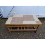 Tile topped coffee table H40cm Top 45cm x 85cm approx