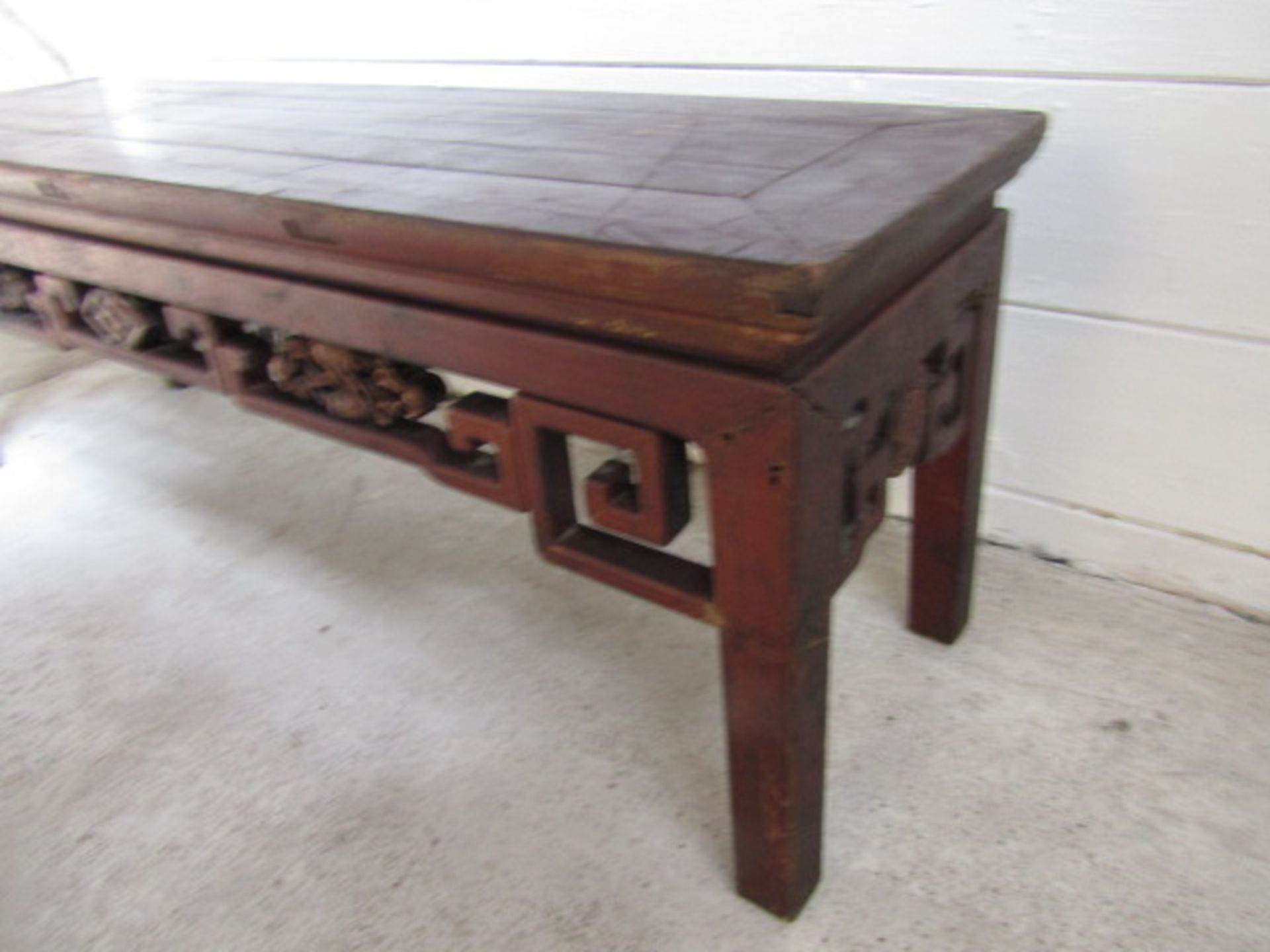 Chinese hardwood bench 112x 33cm 40 cm H - Image 3 of 3