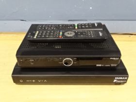 2 Humax boxes with remotes from a house clearance