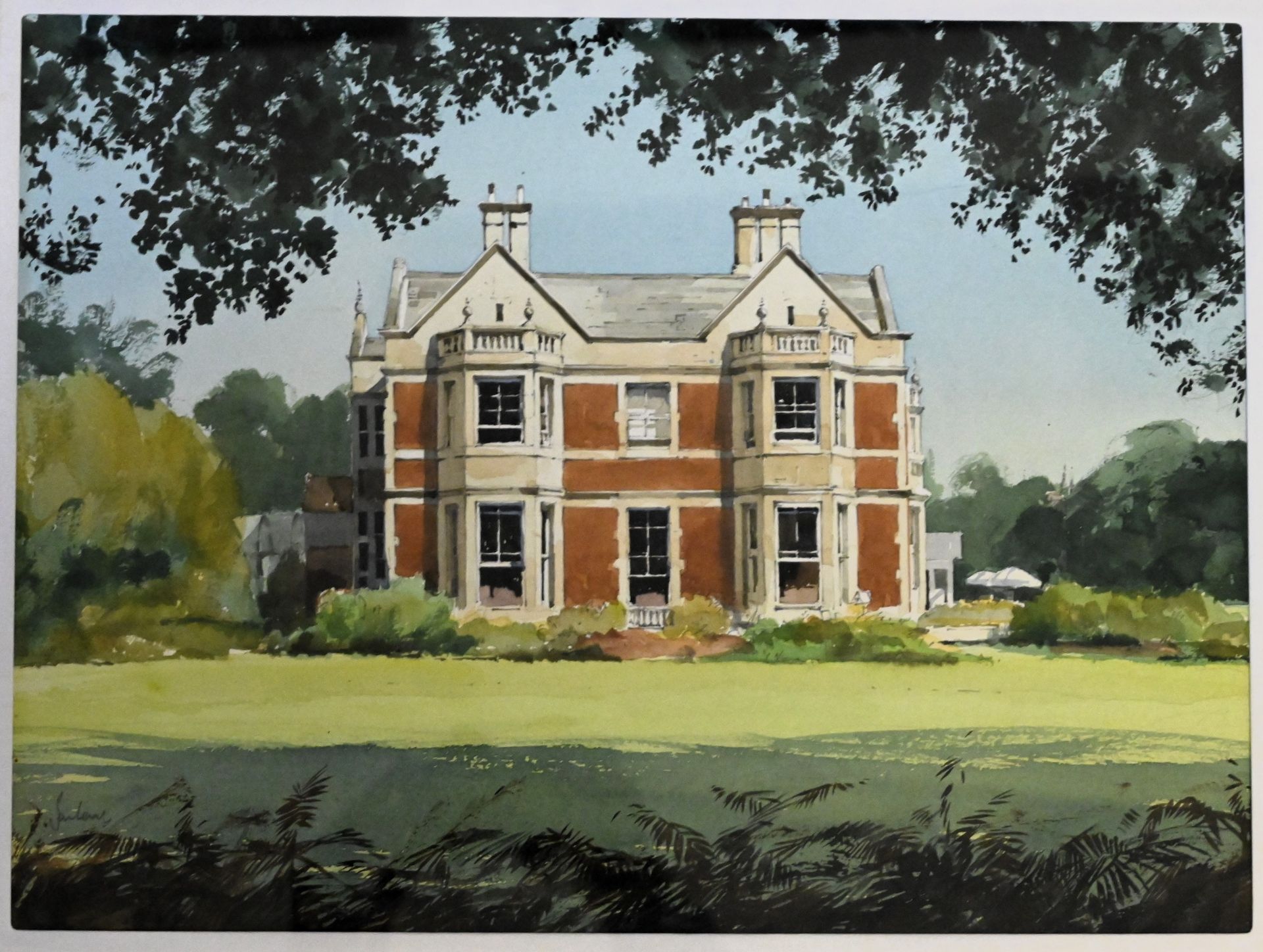 Jeremy Barlow ROI (1945 - 2020), watercolour country house portrait of Park House Hotel,