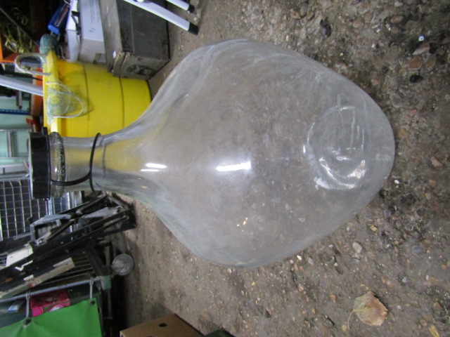 A glass carboy