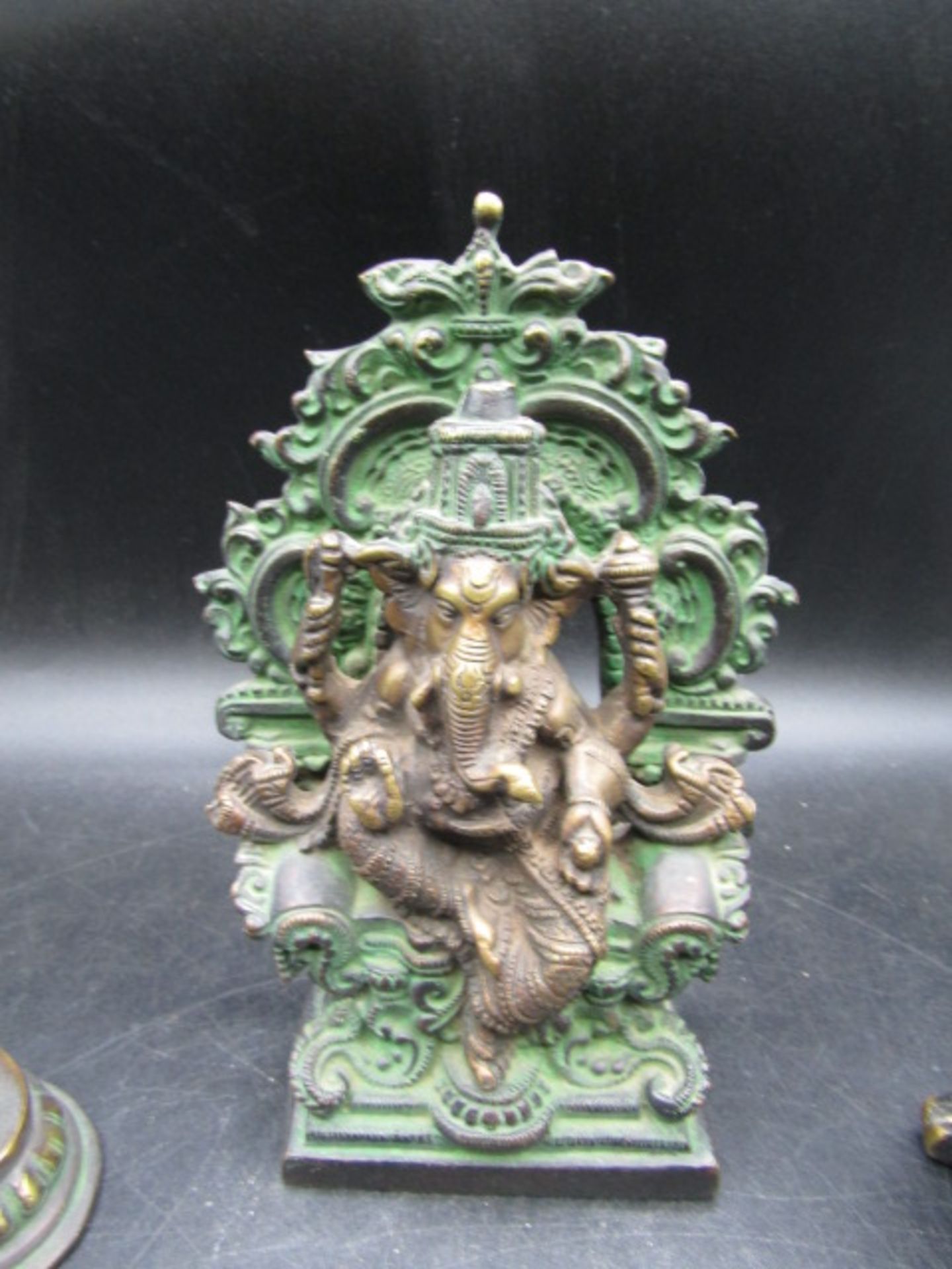 Bronze?  Ganesha, priestess and foo dog - Image 3 of 6