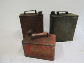 Vintage petrol cans Shell BP and 2 others