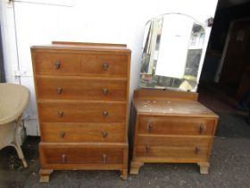 Chest of drawers and dressing table