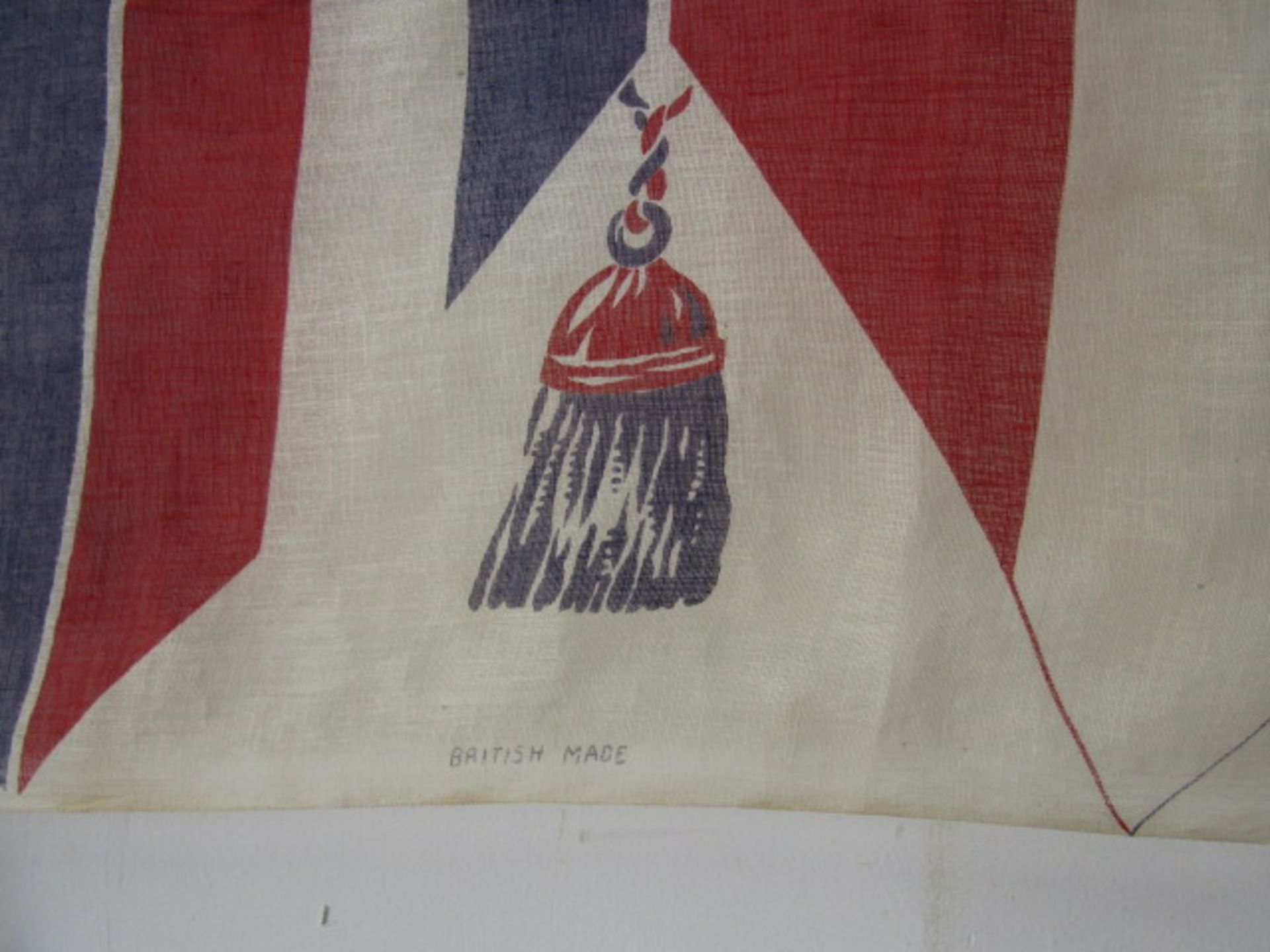 A vintage 'England Made' commemorative flag on pole - Image 2 of 5