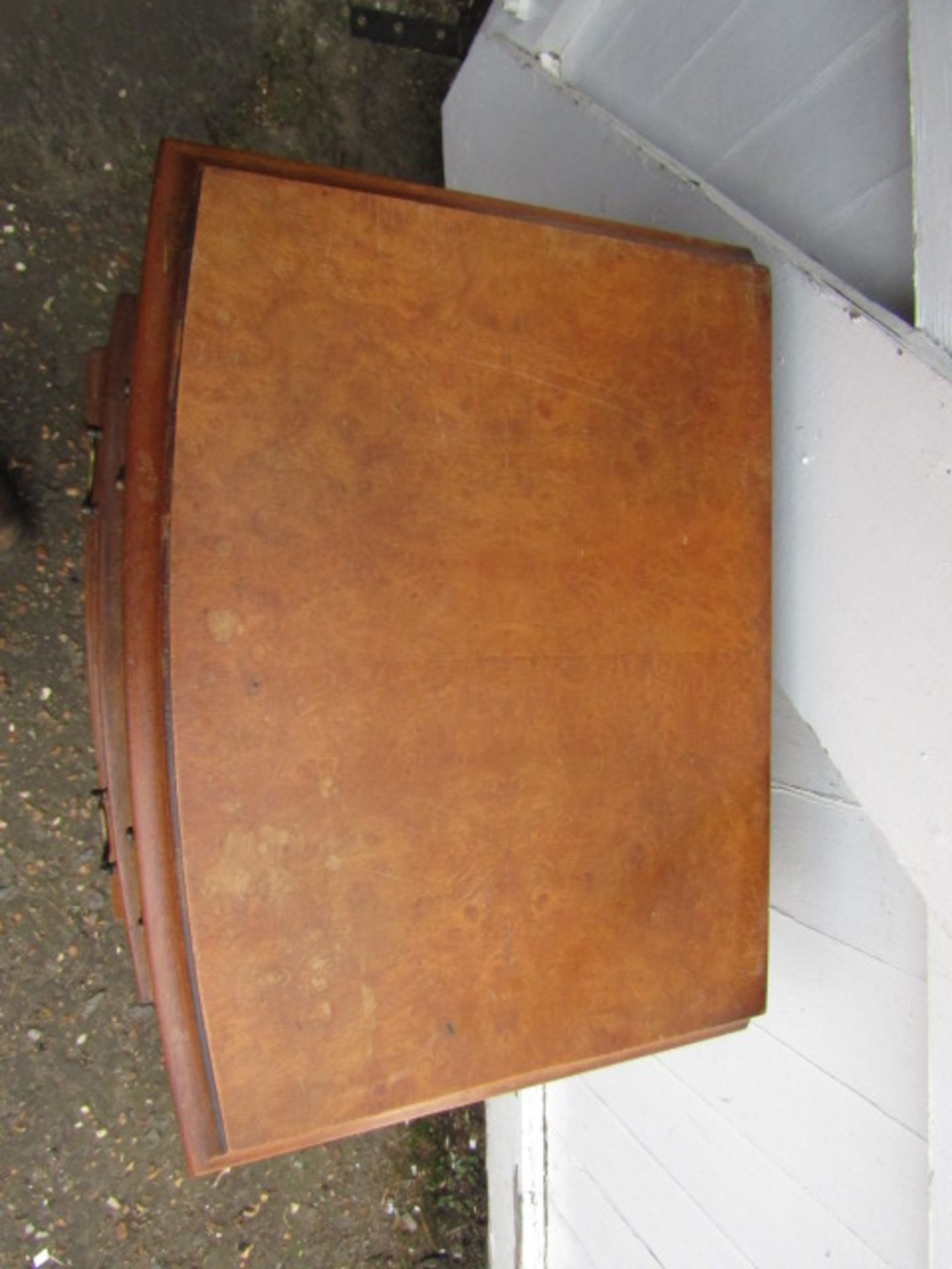 Burr walnut  chest on stand - Image 4 of 4