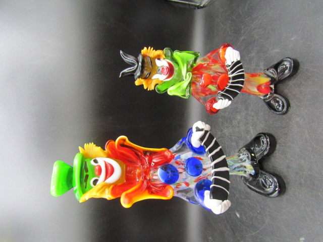 2 Murano glass clowns tallest 31cmH