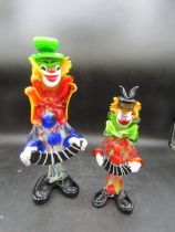 2 Murano glass clowns tallest 31cmH