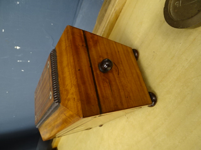 Wooden tea caddy, compass and hip flask etc - Image 7 of 7