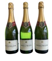 Three bottles of Bollinger Special Cuvee Champagne 12%vol. 75cl