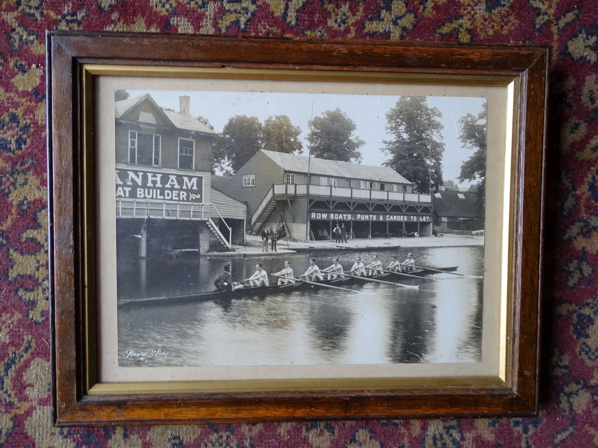 Cambridge boat race photograph, framed and glazed 28cm x 36cm approx