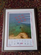Limited numbered (610/800) 2014 Red Arrows print, framed and glazed 51cm x 66cm approx