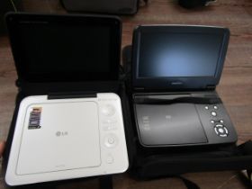 2 portable DVD players and a VR headset