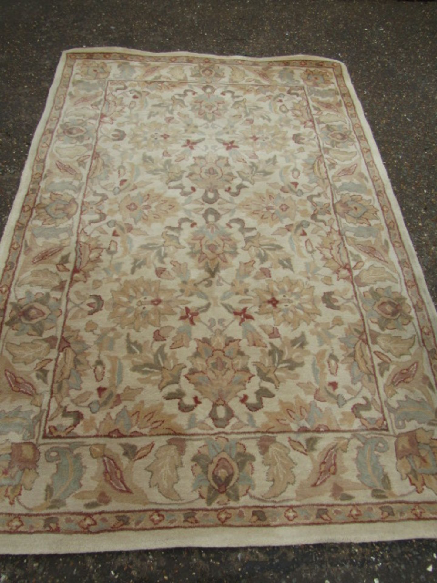 A cream ground wool rug 250x170cm