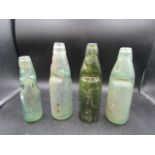 4 codd bottles inc green Ely brewery green codd bottle is in good condition- no chips or cracks etc