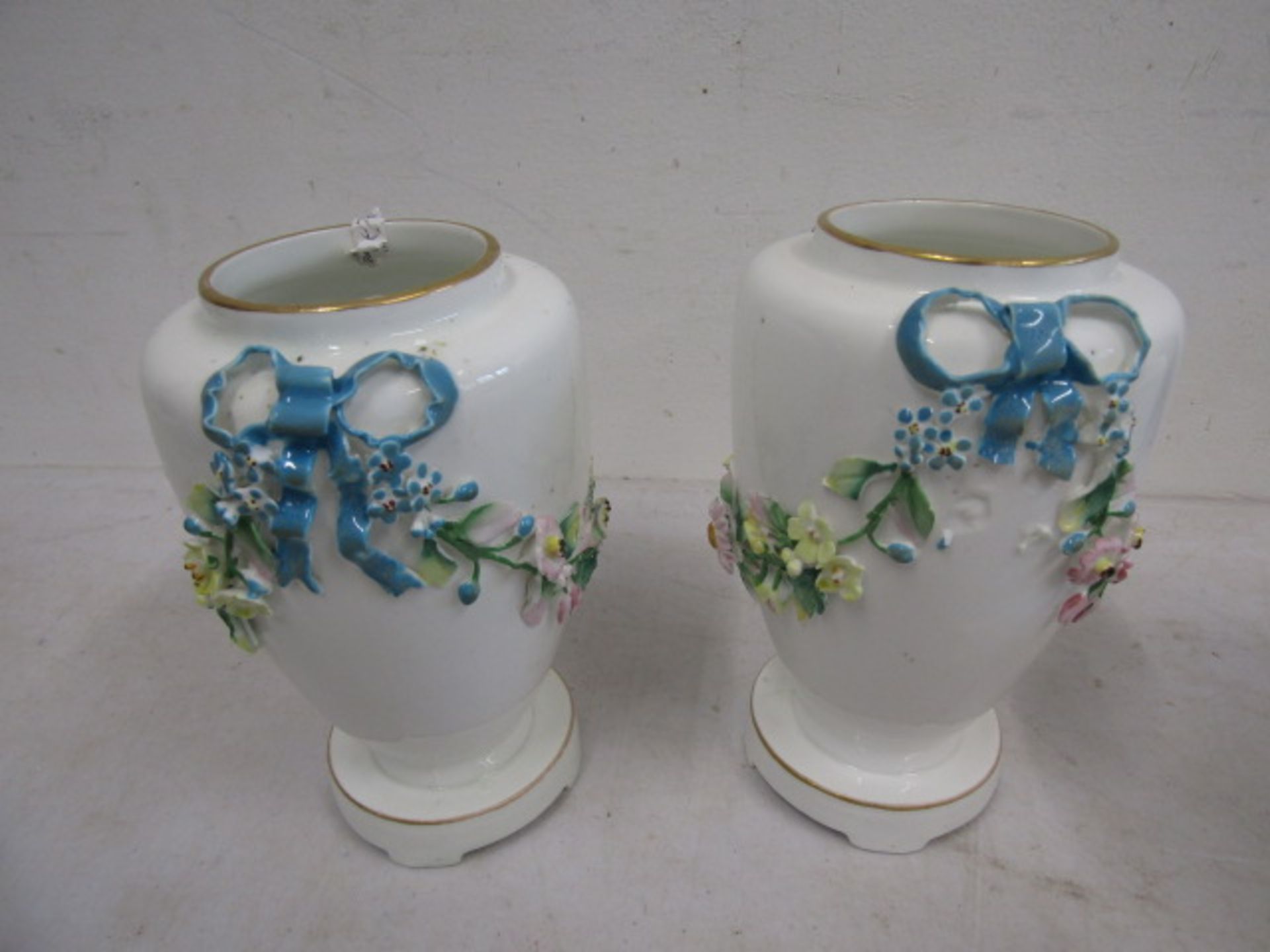 Tuscan part tea set, Pair vases, West German planter, 2 glass cake stands etc - Image 13 of 14